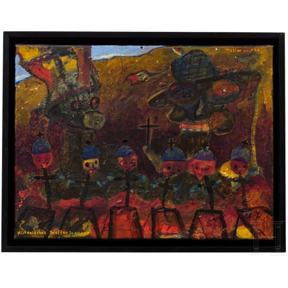 Blalla W. Hallmann (1941 - 1997), "Historisches Treffen in Altdorf", deutsch, datiert 1991