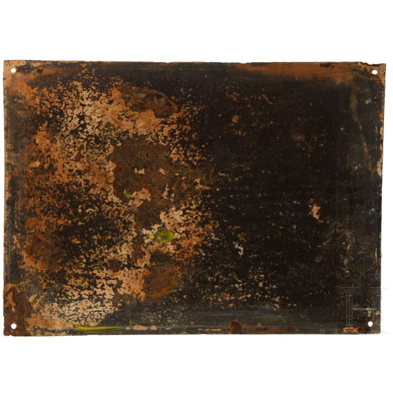 Zwei Emailleschilder "Perutz Photo" und "Eisenberger Photoplatten", deutsch, 1920er Jahre