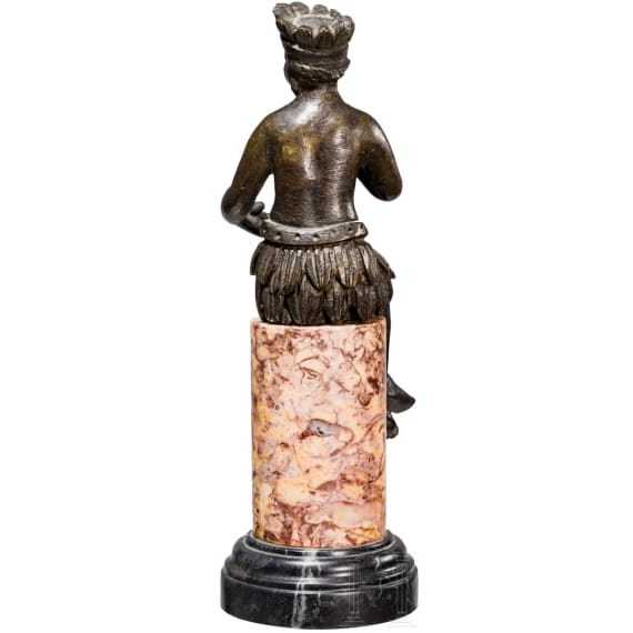 Allegorische Bronzefigur "Amerika", Flandern/Niederlande, 17./18. Jhdt.