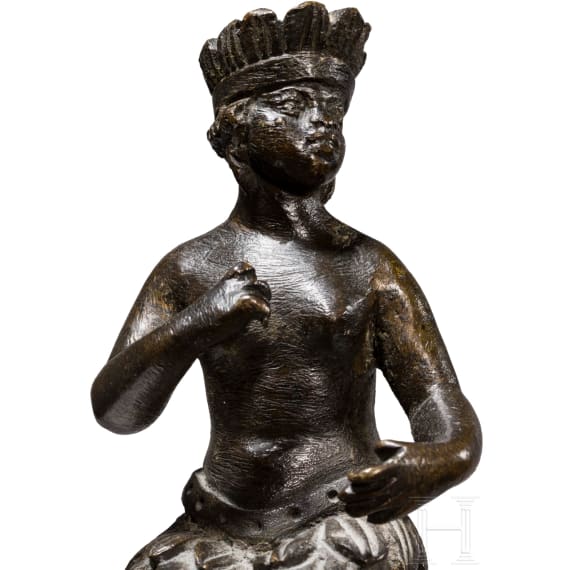 Allegorische Bronzefigur "Amerika", Flandern/Niederlande, 17./18. Jhdt.