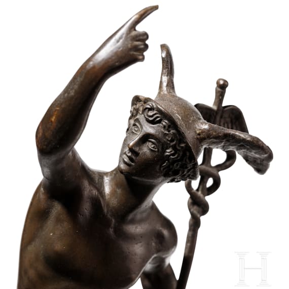 Bronzefigur des Hermes als G&ouml;tterbote nach Giambologna, sp&auml;tes 19. Jhdt.