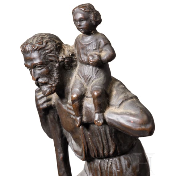 Max Hermann Fritz (1873 - 1948) - Hl. Christophorus aus Bronze, deutsch, 20. Jhdt.