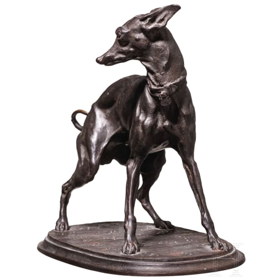 Figur eines Windhundes, 19. Jhdt., nach Pierre Jules M&egrave;ne (1810 - 1879)