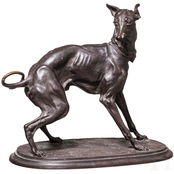 Figur eines Windhundes, 19. Jhdt., nach Pierre Jules M&egrave;ne (1810 - 1879)