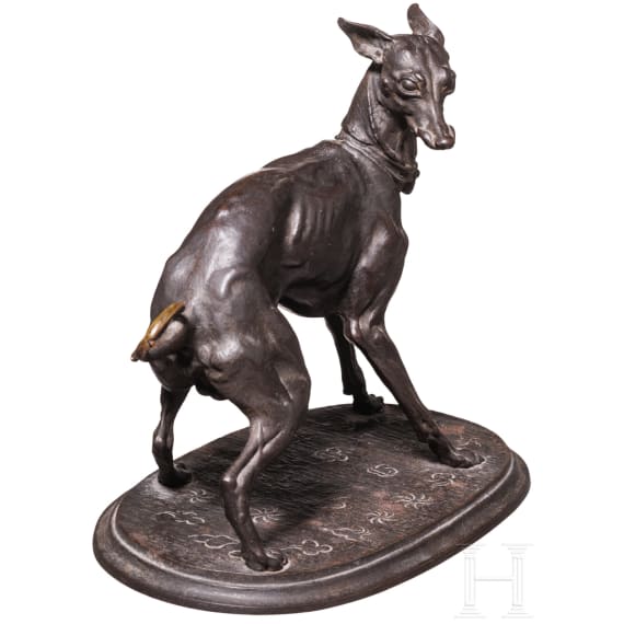 Figur eines Windhundes, 19. Jhdt., nach Pierre Jules M&egrave;ne (1810 - 1879)