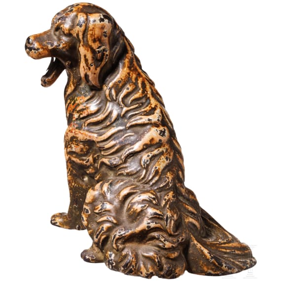 Wiener Bronze eines sitzenden Hundes, 19./20. Jhdt.