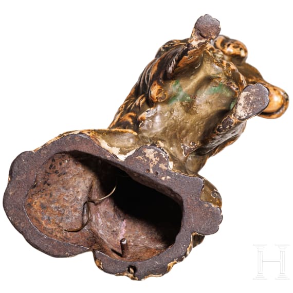 Wiener Bronze eines sitzenden Hundes, 19./20. Jhdt.