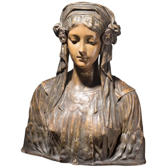 Terrakottab&uuml;ste einer jungen Frau, Friedrich Goldscheider, Reproduction Reserv&eacute;e, &Ouml;sterreich, um 1900