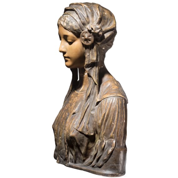 Terrakottab&uuml;ste einer jungen Frau, Friedrich Goldscheider, Reproduction Reserv&eacute;e, &Ouml;sterreich, um 1900