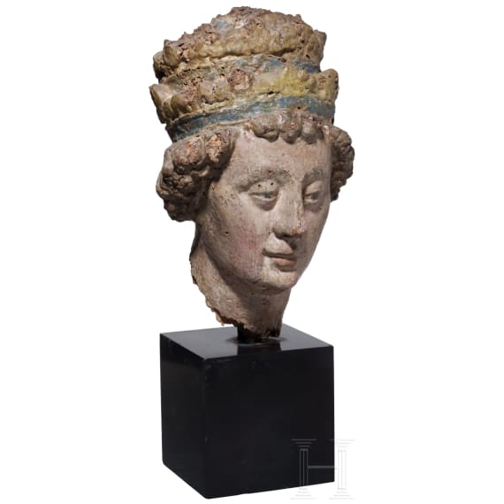 Kopf eines Heiligen (Silvester I.?), Italien, um 1500