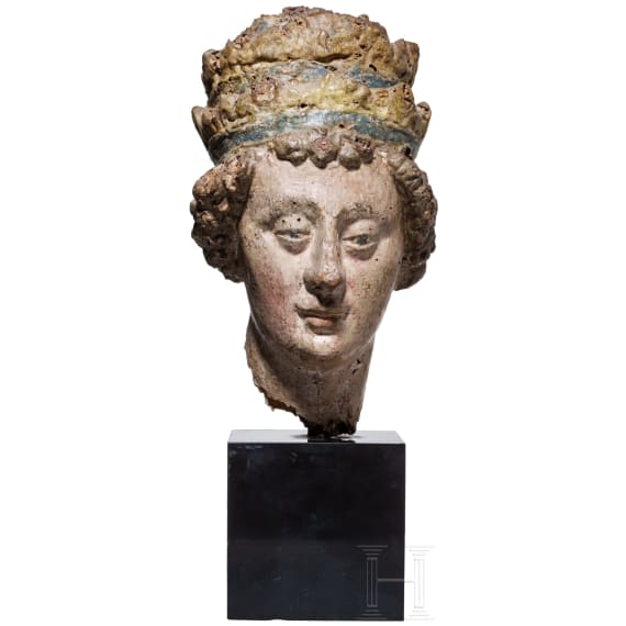 Kopf eines Heiligen (Silvester I.?), Italien, um 1500