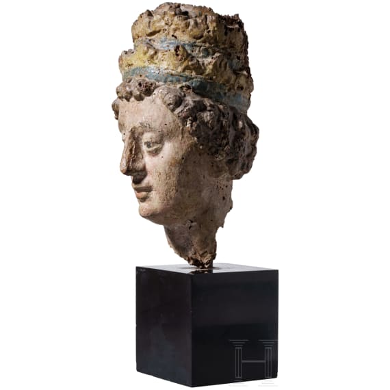 Kopf eines Heiligen (Silvester I.?), Italien, um 1500