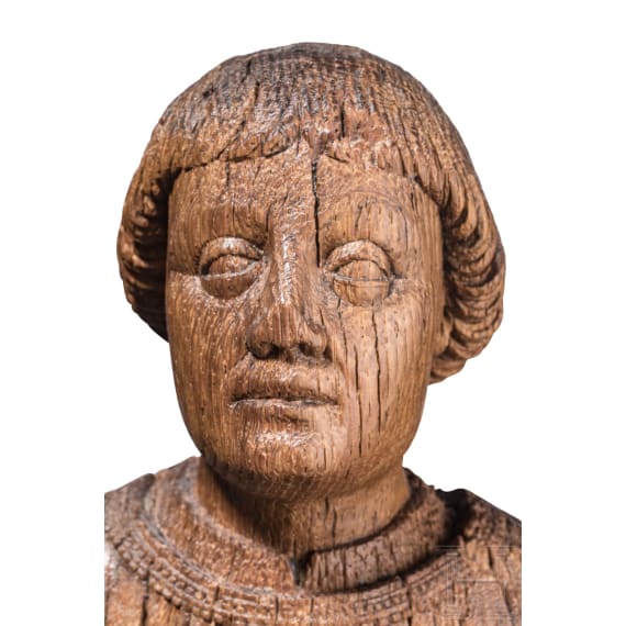 Betende Stifterfigur aus Eichenholz, Frankreich, um 1480