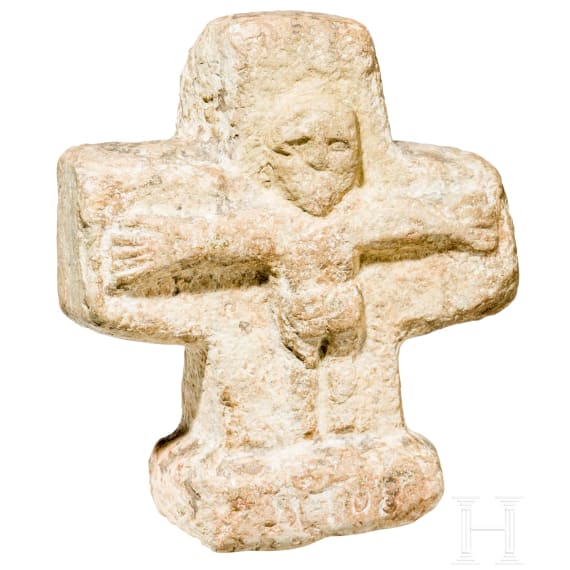 Steinernes Wegkreuz, wohl deutsch, datiert 1708