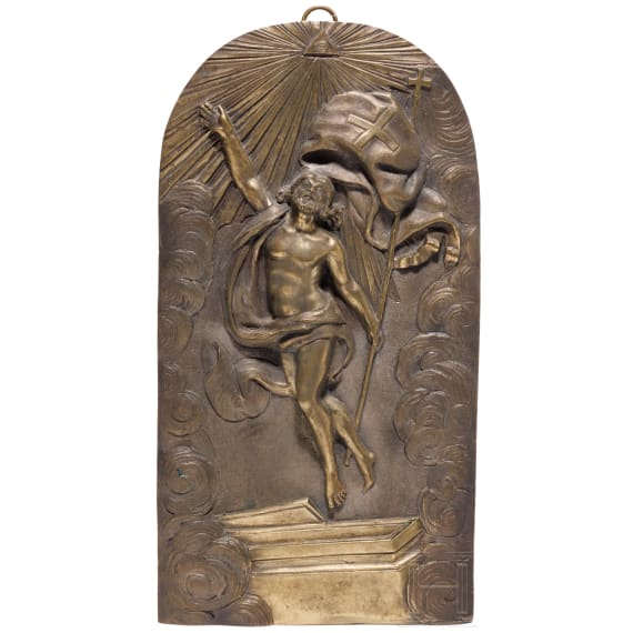 Relieftafel mit Auferstehung Christi, deutsch/fl&auml;misch, 1. H&auml;lfte 18. Jhdt.