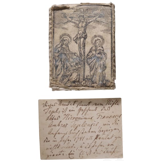 Bedeutendes silbernes Breverl mit dem Wappen des Abtes von Stift Tepl, Tschechien, Mitte 18. Jhdt.
