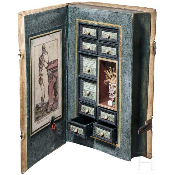 Giftschrank in Buchform, deutsch, um 1900