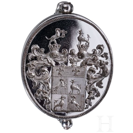 Feines Wendepetschaft im Etui, deutsch oder Frankreich, 19. Jhdt.