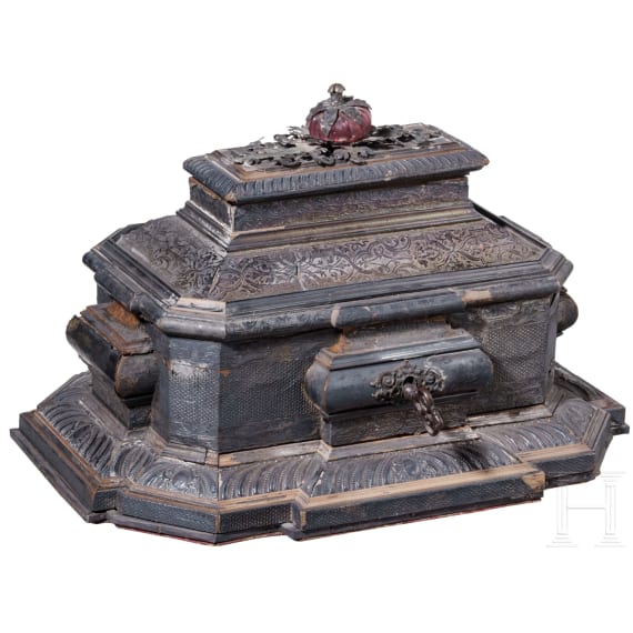Silberbeschlagene Barockschatulle, Augsburg, um 1700