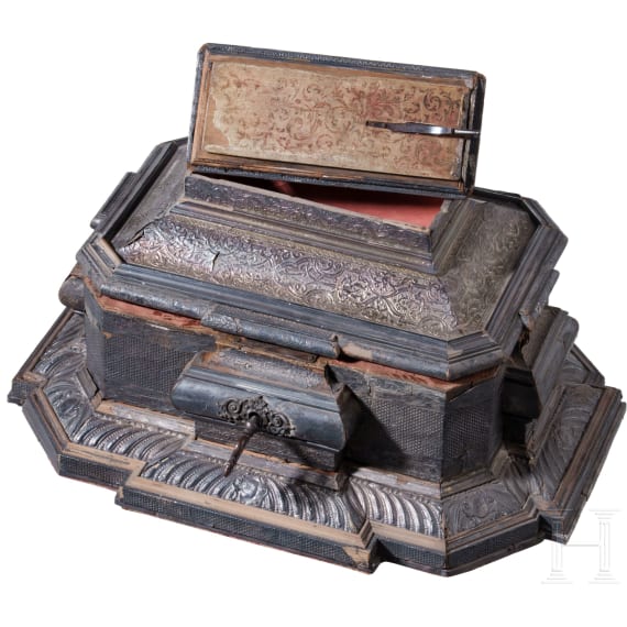 Silberbeschlagene Barockschatulle, Augsburg, um 1700
