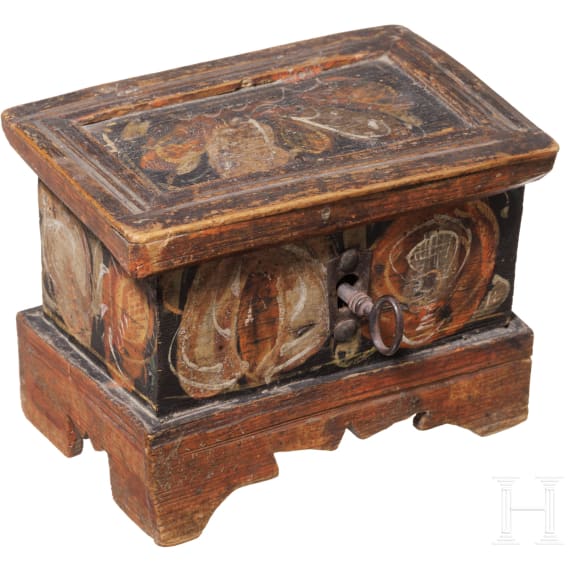 Bemaltes K&auml;stchen, Berchtesgaden, um 1800
