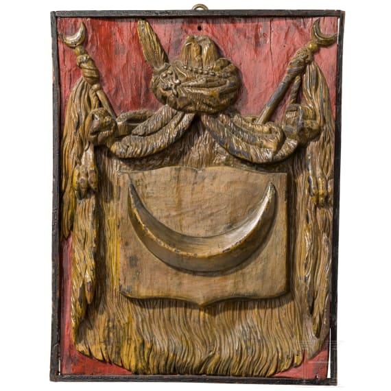 Geschnitztes Wappen, deutsch/T&uuml;rkei, 18. Jhdt.