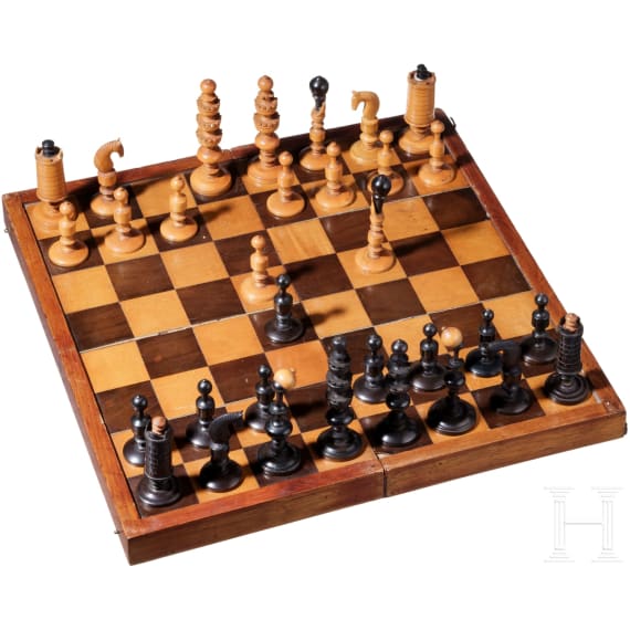 Biedermeier-Schachspiel, deutsch, um 1830/40