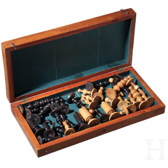Biedermeier-Schachspiel, deutsch, um 1830/40