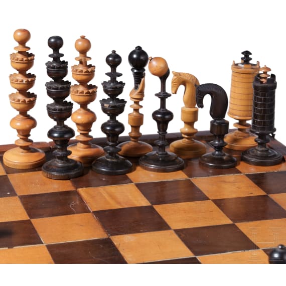 Biedermeier-Schachspiel, deutsch, um 1830/40
