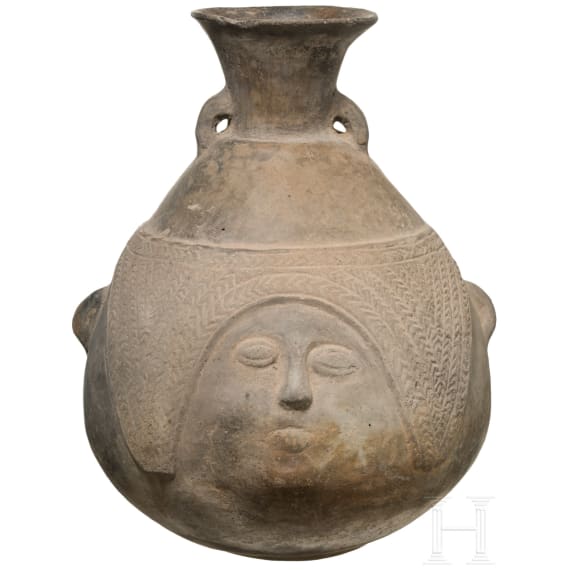 Gro&szlig;e Tonflasche, Peru, Chimu-Kultur, 11. - 15. Jhdt.