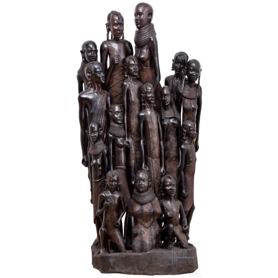 Skulptur einer Familie, Kenia, 20. Jhdt.