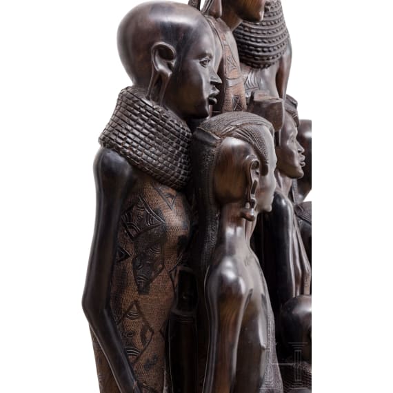 Skulptur einer Familie, Kenia, 20. Jhdt.