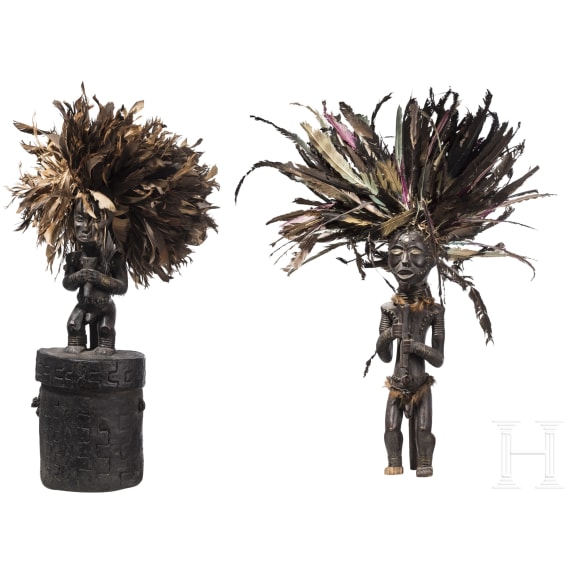 Reliquiarfigur und Reliquiar, Fang Ngumba, Kamerun