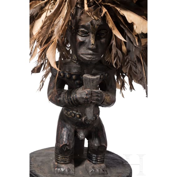 Reliquiarfigur und Reliquiar, Fang Ngumba, Kamerun