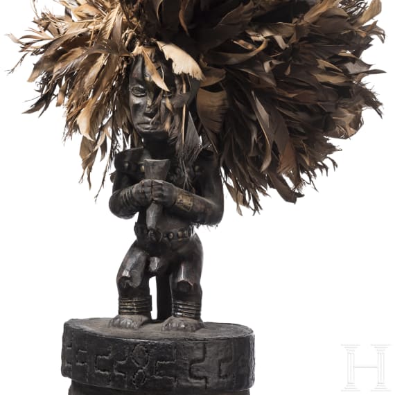 Reliquiarfigur und Reliquiar, Fang Ngumba, Kamerun