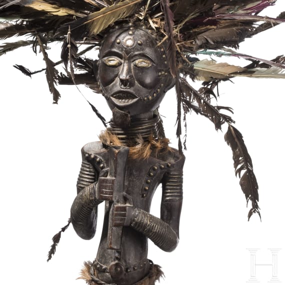Reliquiarfigur und Reliquiar, Fang Ngumba, Kamerun