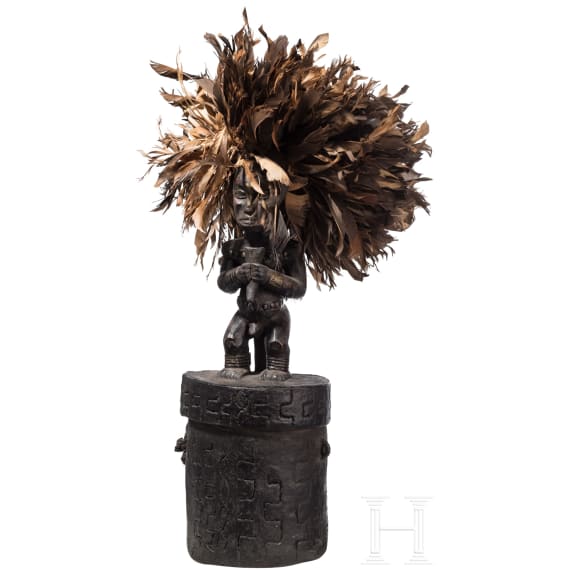 Reliquiarfigur und Reliquiar, Fang Ngumba, Kamerun