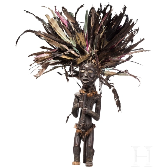 Reliquiarfigur und Reliquiar, Fang Ngumba, Kamerun