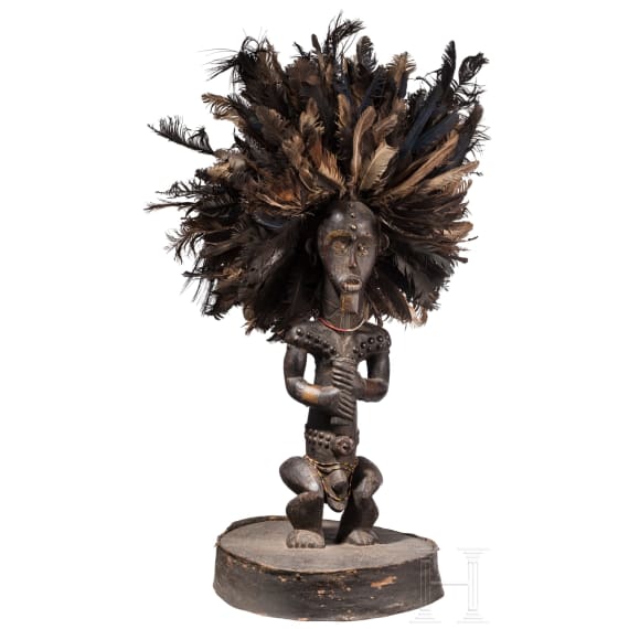 Reliquiarsdeckel mit Aufsatz sowie Maske, Fang Ngumba/Senufo, Gabon/Kamerun/Mali