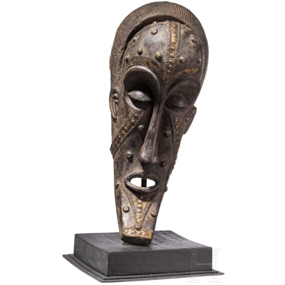 Reliquiarsdeckel mit Aufsatz sowie Maske, Fang Ngumba/Senufo, Gabon/Kamerun/Mali
