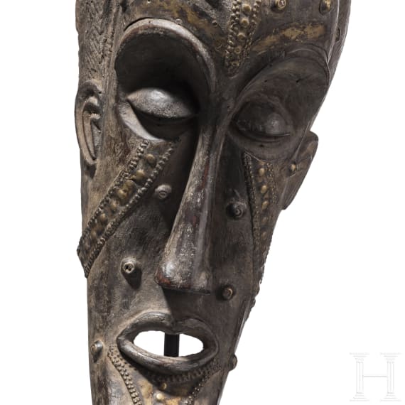 Reliquiarsdeckel mit Aufsatz sowie Maske, Fang Ngumba/Senufo, Gabon/Kamerun/Mali