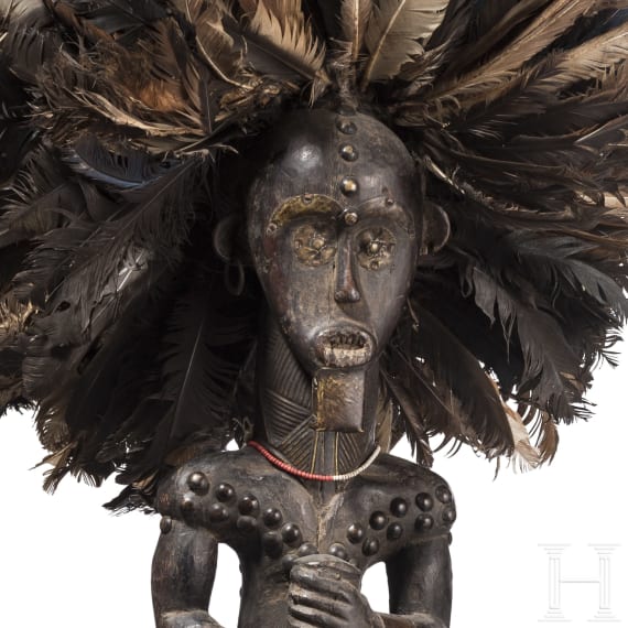 Reliquiarsdeckel mit Aufsatz sowie Maske, Fang Ngumba/Senufo, Gabon/Kamerun/Mali