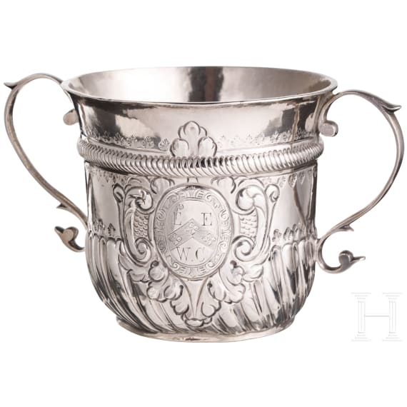 Silberner Porringer (Napf), London, Richard Bayley oder Edward Barnett, 1722