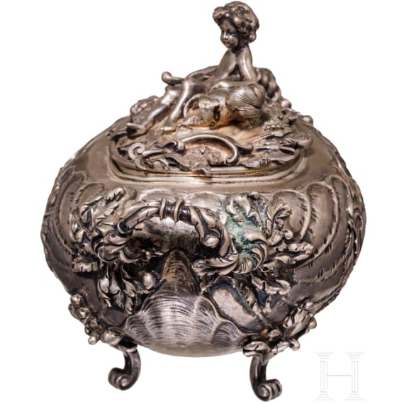 Zuckerdose aus Adelsbesitz, Wien, Gebr&uuml;der Frank, um 1890