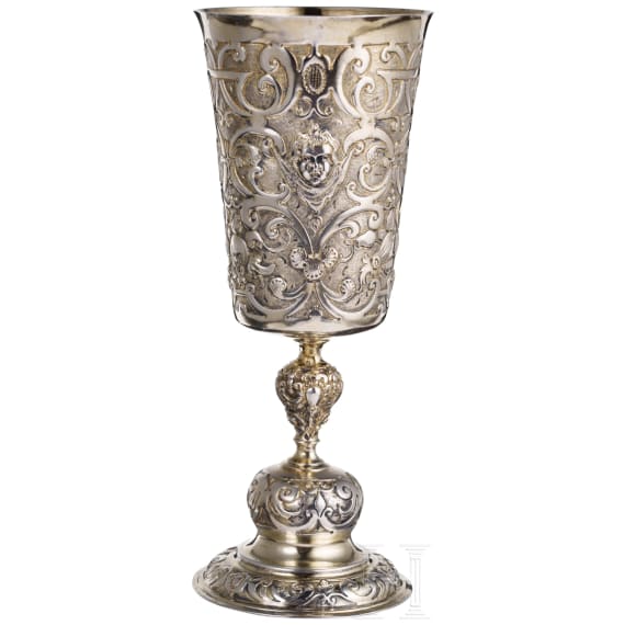 Vermeil-Pokal in der Art der Renaissance, wohl deutsch, 19. Jhdt.
