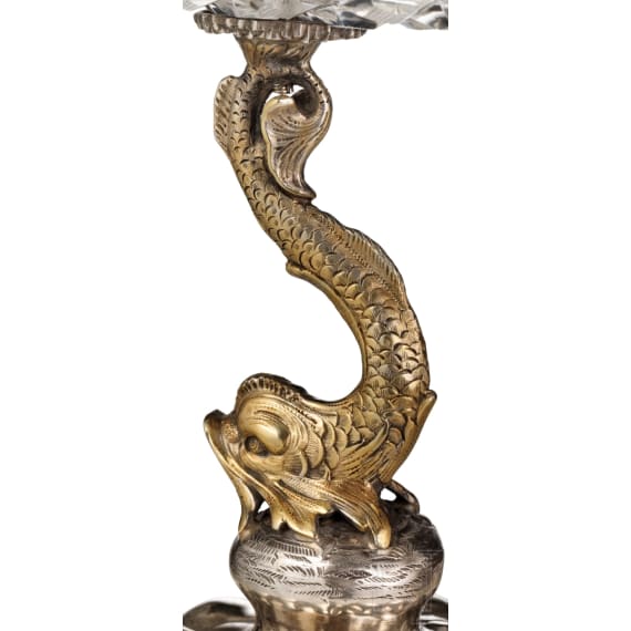 Ein Paar silbermontierte Tafelaufs&auml;tze, Schw&auml;bisch Gm&uuml;nd, Hugo B&ouml;hm, um 1900