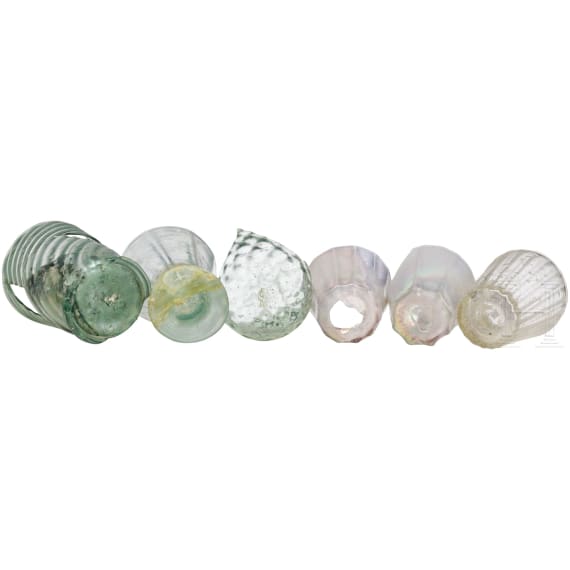 Sechs Glasfragmente, deutsch, 15./16. Jhdt.