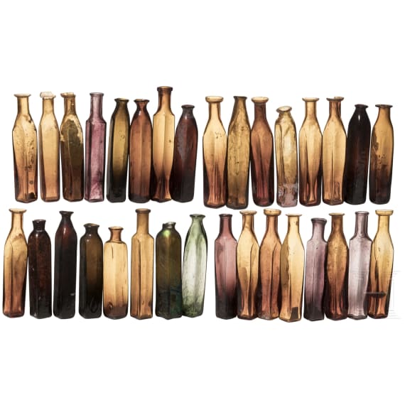 32 Apothekerfl&auml;schchen, deutsch, 19./20. Jhdt.