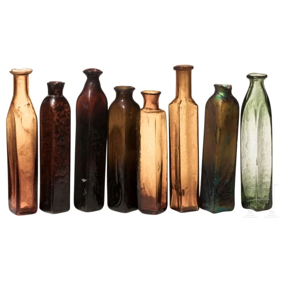 32 Apothekerfl&auml;schchen, deutsch, 19./20. Jhdt.
