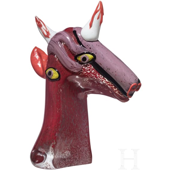 Glasskulptur "Hommage &agrave; Picasso", Murano, Alessandro Barbaro